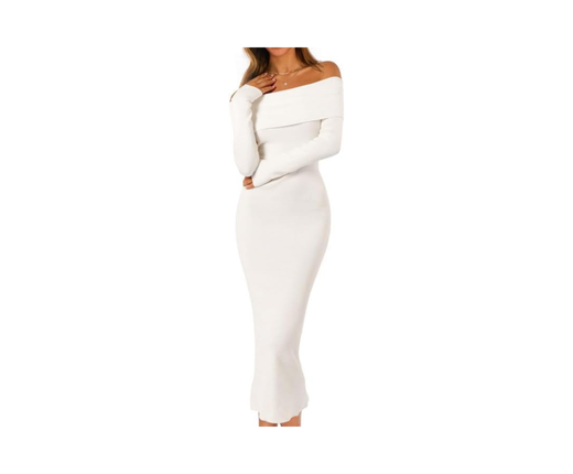 XP Off-Shoulder Fitted Sweater Dress for Women